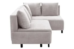 Narożnik sztruksowy jasnoszary LOGOS prawy