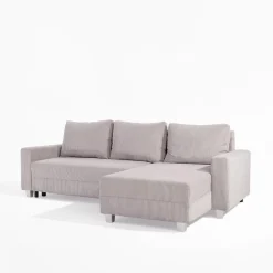 Narożnik sztruksowy jasnoszary AVOLA