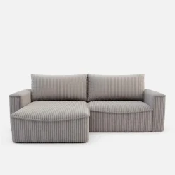 Narożnik sztruksowy kremowy LILLI