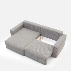 Narożnik sztruksowy kremowy LILLI