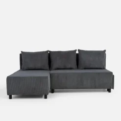 Narożnik sztruksowy rozkładany grafitowy HONEY