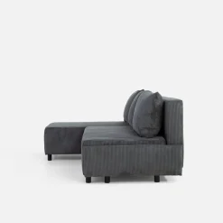 Narożnik sztruksowy rozkładany grafitowy HONEY