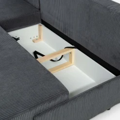 Narożnik sztruksowy rozkładany grafitowy HONEY