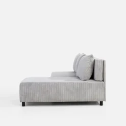 Narożnik sztruksowy rozkładany jasnoszary HONEY