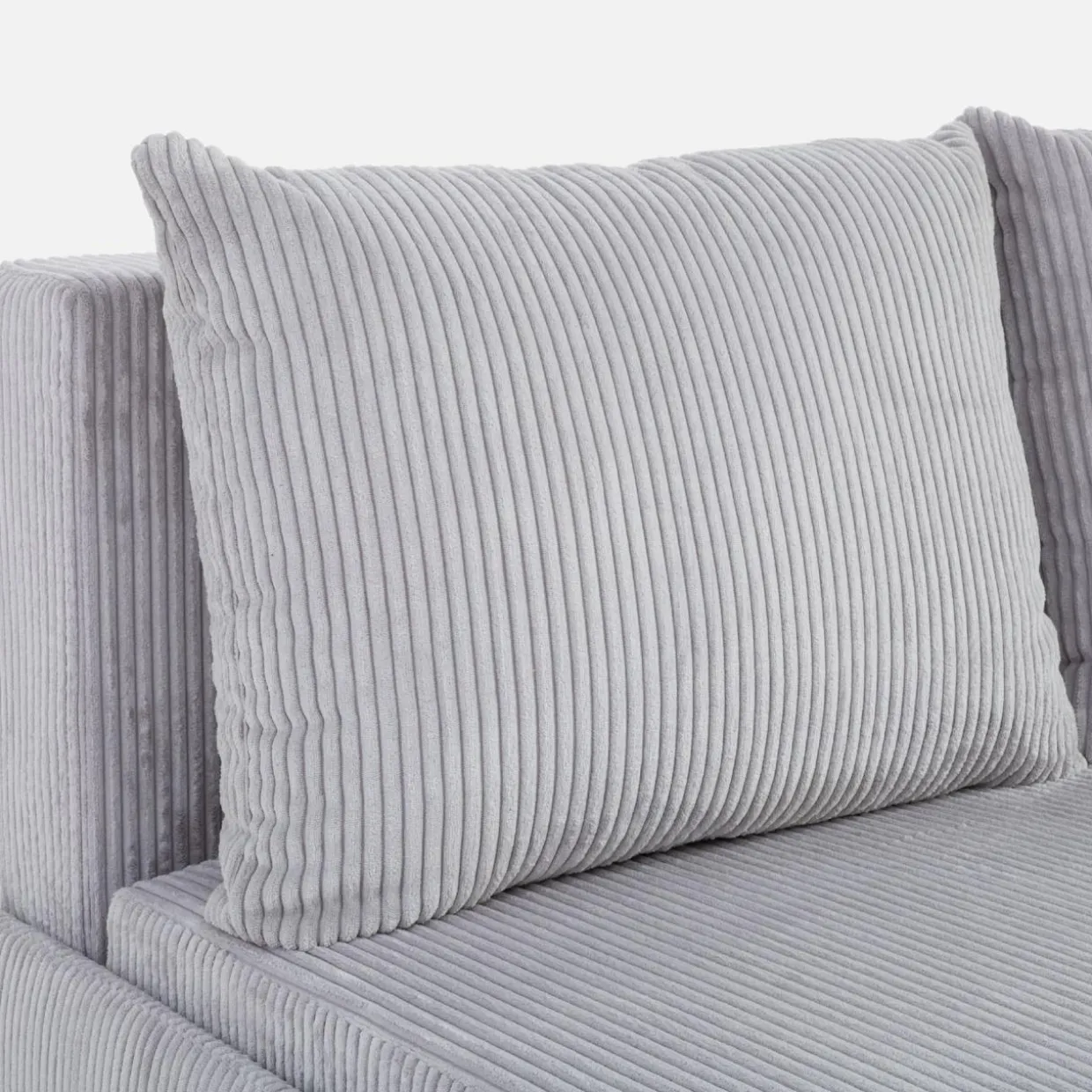 Narożnik sztruksowy rozkładany jasnoszary HONEY