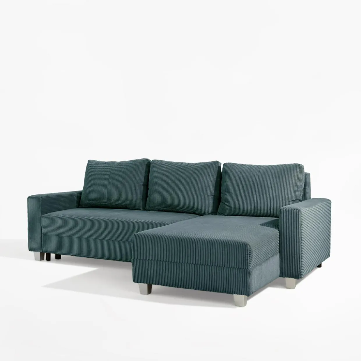 Narożnik sztruksowy szaroniebieski AVOLA