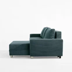 Narożnik sztruksowy szaroniebieski AVOLA