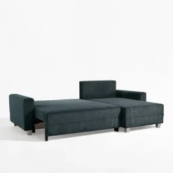 Narożnik sztruksowy szaroniebieski AVOLA