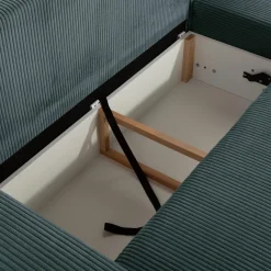 Narożnik sztruksowy szaroniebieski AVOLA