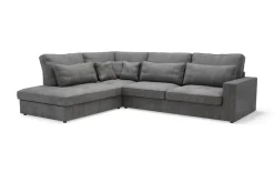 Narożnik sztruksowy szary COAST lewy