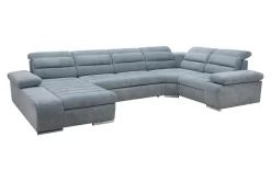 Narożnik U-kształtny rozkładany jasnoniebieski KORFU II lewy