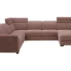 Narożnik U-kształtny z funkcją relaksu różowy CORBY prawy