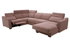 Narożnik U-kształtny z funkcją relaksu różowy CORBY prawy
