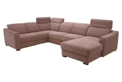 Narożnik U-kształtny z funkcją relaksu różowy CORBY prawy