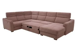 Narożnik U-kształtny z funkcją relaksu różowy CORBY prawy