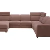 Narożnik U-kształtny z funkcją relaksu różowy CORBY prawy