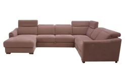 Narożnik U-kształtny z funkcją relaksu różowy CORBY prawy