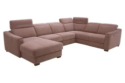 Narożnik U-kształtny z funkcją relaksu różowy CORBY prawy
