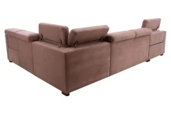 Narożnik U-kształtny z funkcją relaksu różowy CORBY prawy