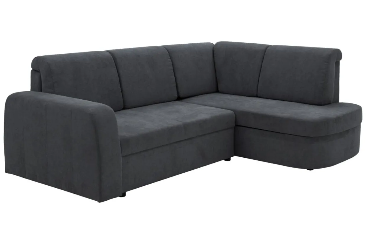 Narożnik z 2 pojemnikami grafitowy NESSI prawy