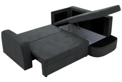 Narożnik z 2 pojemnikami grafitowy NESSI prawy