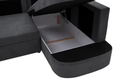 Narożnik z 2 pojemnikami grafitowy NESSI prawy