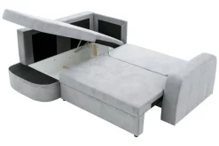 Narożnik z 2 pojemnikami jasnoszary NESSI lewy