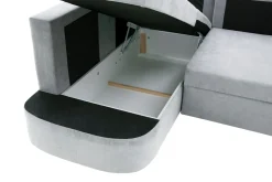 Narożnik z 2 pojemnikami jasnoszary NESSI lewy