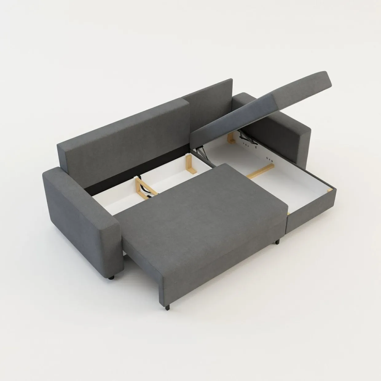 Narożnik z 2 pojemnikami szary MEDIO