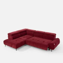 Narożnik z elektryczną regulacją siedziska burgundowy MAVEL L lewy