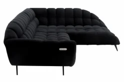 Narożnik z elektrycznie wysuwanym siedziskiem czarny GAPPA prawy