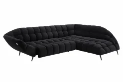 Narożnik z elektrycznie wysuwanym siedziskiem czarny GAPPA prawy