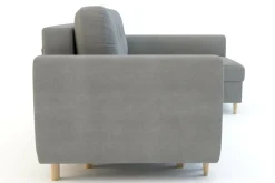 Narożnik z funkcją spania szary TENDER prawy