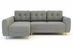 Narożnik z funkcją spania szary TENDER lewy