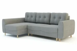 Narożnik z funkcją spania szary TENDER lewy