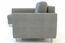 Narożnik z funkcją spania szary TENDER lewy