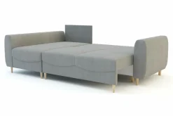 Narożnik z funkcją spania szary TENDER lewy