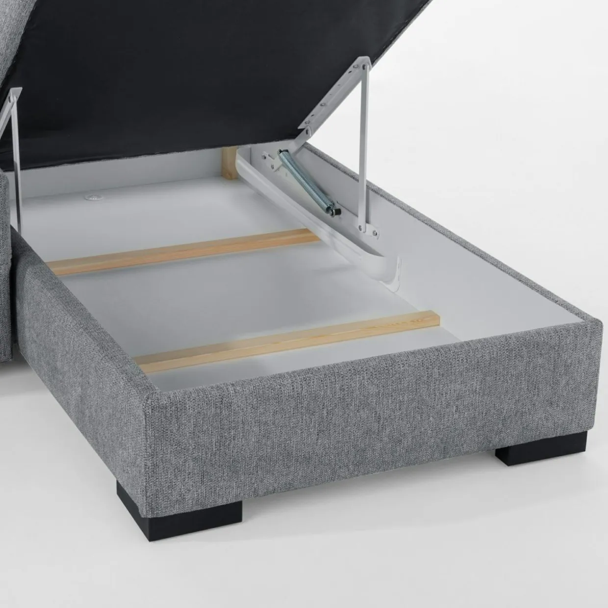 Narożnik z podnoszonym oparciem szary ELTON prawy