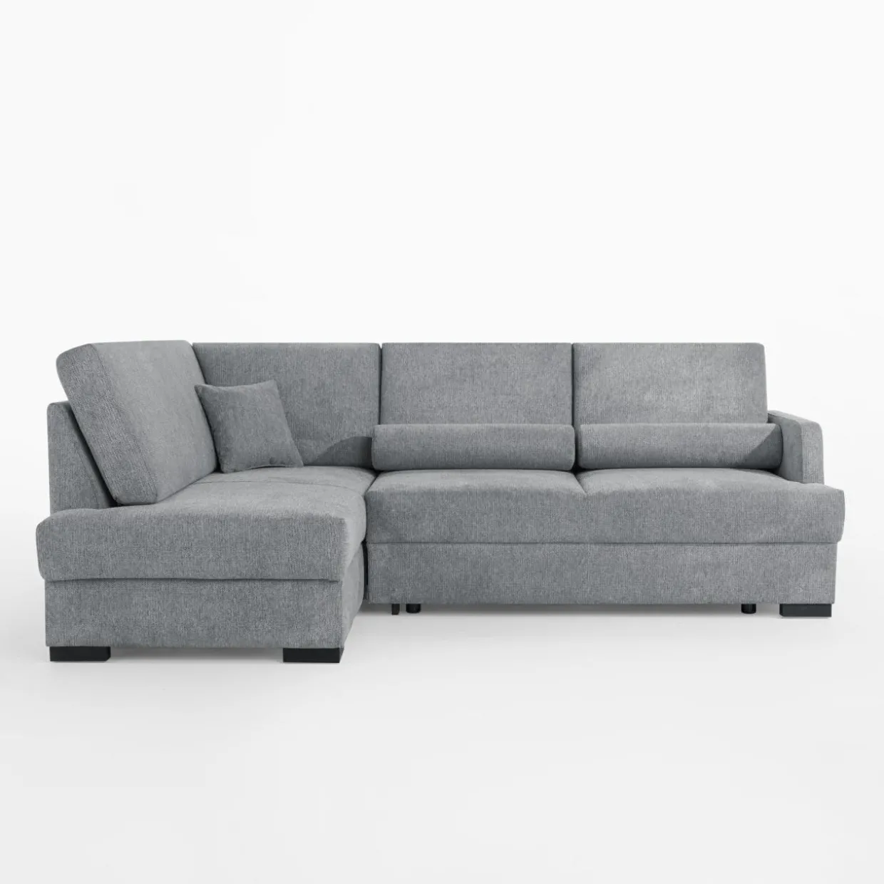 Narożnik z podnoszonym oparciem szary ELTON lewy