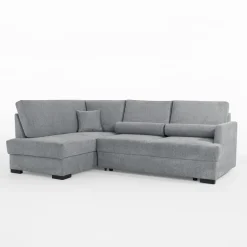 Narożnik z podnoszonym oparciem szary ELTON lewy