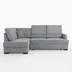 Narożnik z podnoszonym oparciem szary ELTON lewy