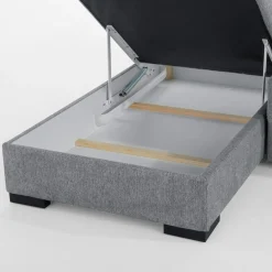 Narożnik z podnoszonym oparciem szary ELTON lewy