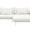 Narożnik z poduszkami dekoracyjnymi biały perłowy MANDELLO PLUS prawy