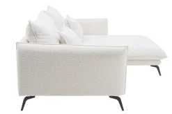 Narożnik z poduszkami dekoracyjnymi biały perłowy MANDELLO PLUS prawy