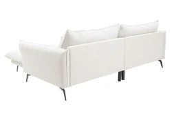 Narożnik z poduszkami dekoracyjnymi biały perłowy MANDELLO PLUS prawy