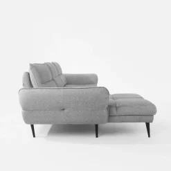 Narożnik z regulacją głębokości siedziska szary CAMPINA MINI lewy