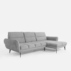 Narożnik z regulacją siedziska szary CAMPINA MINI prawy