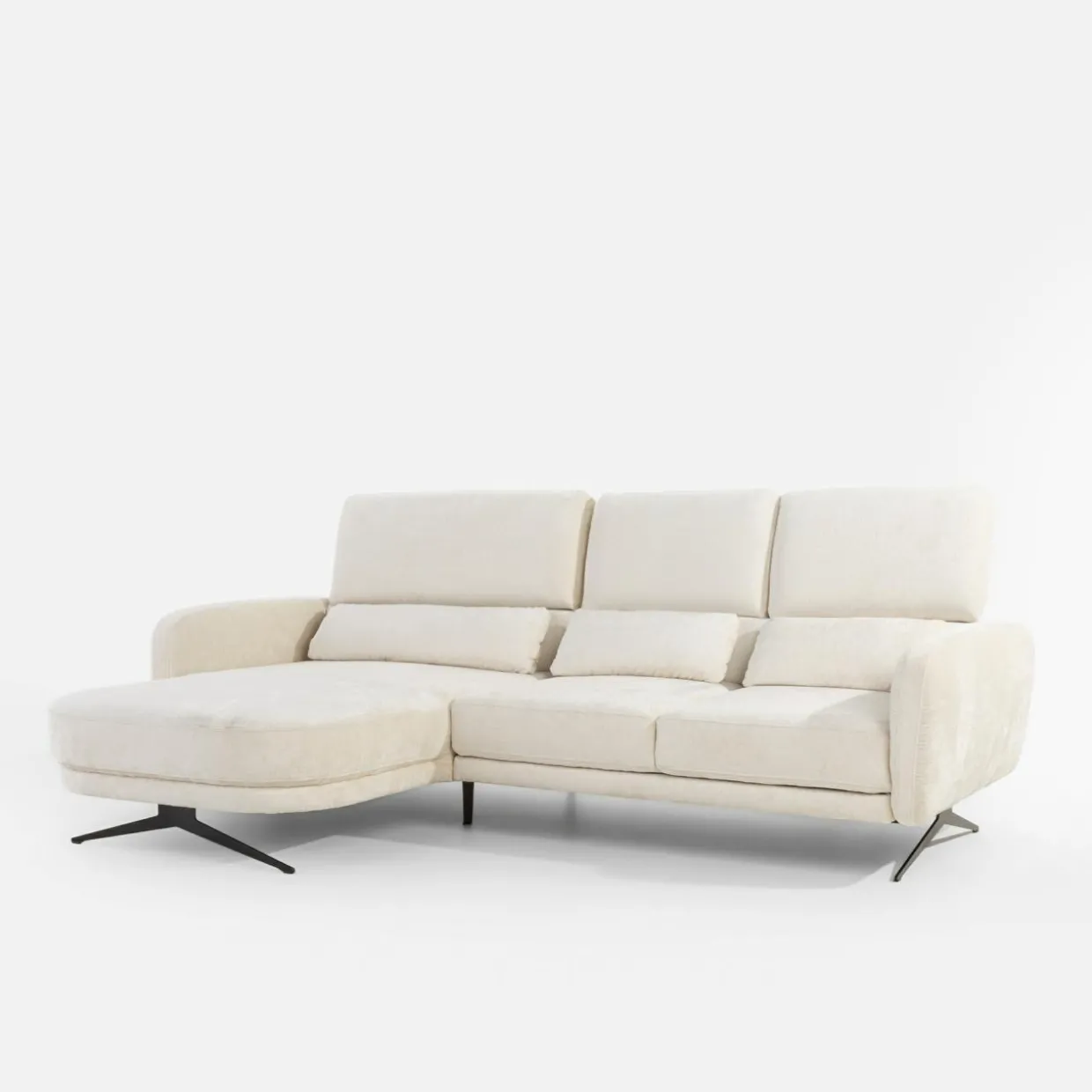 Narożnik z regulacją siedziska biały ILUSIO MINI lewy