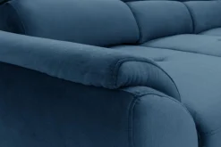 Narożnik z regulacją zagłówków niebieski MAROLA lewy