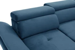 Narożnik z regulacją zagłówków niebieski MAROLA lewy